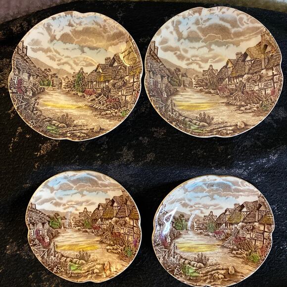 Olde English Countryside made England Johnson Bros Genuine Hand Engraving Plate - Picture 2 of 6
